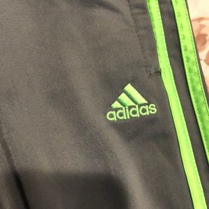 Adidas gray and green striped pants final sale